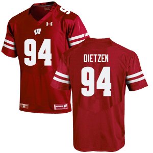 Men's Wisconsin Badgers NCAA #94 Boyd Dietzen Red Authentic Under Armour Stitched College Football Jersey LZ31I41SS